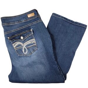 Angels Forever Young Womens Jeans Size 20W Bootcut Flare Blue Denim Cropped